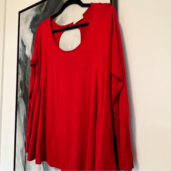 Altar’d State long sleeve red open back soft oversized top S - Picture 3 of 5